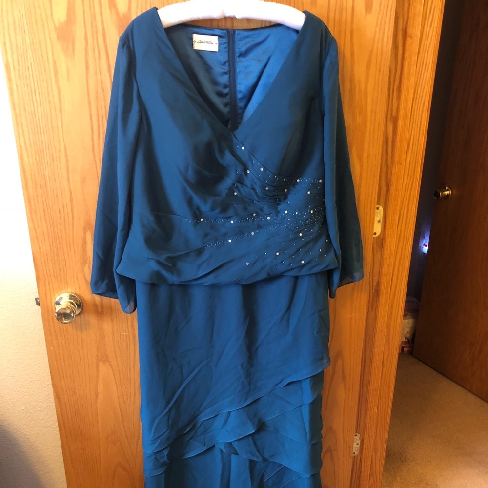 Beautiful aqua plus size formal gown